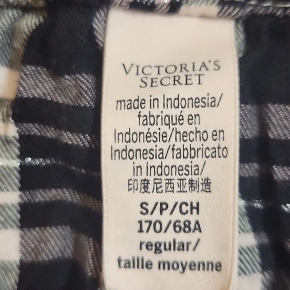 Victoria's Secret Black and White And Pink Plaid Pants - Picture 5 of 5
